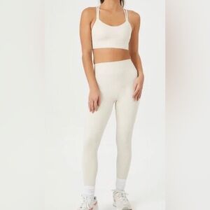 Forever 21 Medium Cream Workout 2 piece set